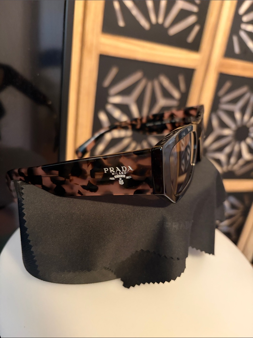 Prada Tortoiseshell Brown and Black Acetate Sunglasses